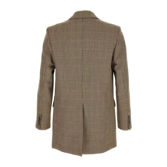 AMI Paris Mens Blazer: Size 38 US (48 EU) Tan Houndstooth Double Breasted - Picture 3 of 11